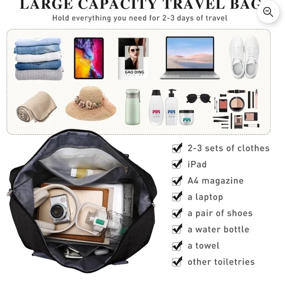 Black and Brown Travel Bag - Picture 6 of 7